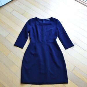 The Kooples Womens Laser Cut Sheath Dress Size XS Dark Navy